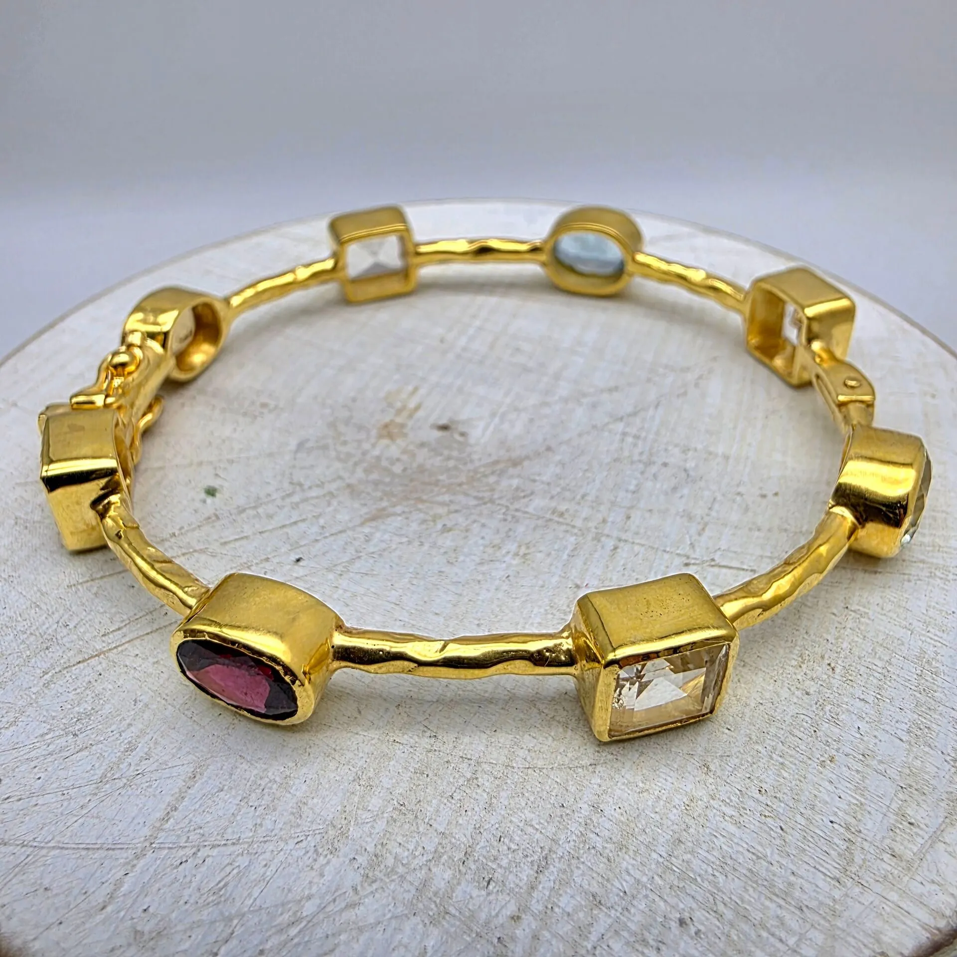 Браслет серебро в позолоте с натуральными камнями — фото 2
